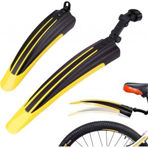 Kal-Ensemble De Garde-Boue De Vélo - Accessoires De Vtt - Protection Anti-Éclaboussures Portable Et Réglable - Garde-Boue Avant Et Arrière - Pour Vtt, Vélo De Route, Vélo De Ville - Roues De 20 À - Neuf