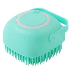 Brosse De Bain Et Distributeur De Shampoing &Eacute;cologique En Silicone Pour Animaux De Compagnie &iquest; Masseur Doux Pour Chiens Et Chats (Bleu) - Neuf