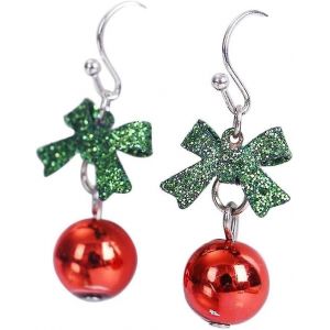 1 Paires Lgant Boucle D'oreille De Nol Cristal Perle Rouge Stud Bowknot Cadeaux De Nol Bijoux De Vac - Neuf