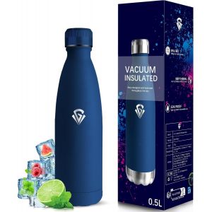 Gjfty-Gourde- 500ml- Gourde Isotherme, Sans Bpa, Gourde Enfant, 24h Froid & 12h Chaud, Bouteille Isotherme, Anti Fuite, Gourde Reutilisable, Bouteille D'eau Pour L'école, Camping, Bureau, Voyage - Neuf