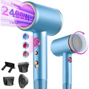 Seche Cheveux Ionique Professionnel Avec Moteur Ac 2400 W, Diffuseur De Cheveux 4 En 1, Bouton Chaud/Froid, 3 Niveaux De Chauffage, 3 Niveaux De Vitesse, Avec - Neuf