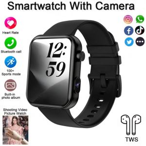 Nouvelle Montre Intelligente Femmes Hommes Cam&eacute;ra Prendre Photo Enregistrement Vid&eacute;o Fr&eacute;quence Cardiaque Sport Fitness &Eacute;tanche Bluetooth Appel Pour Android Ios.Black. - Neuf