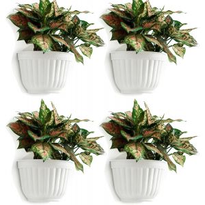 NouvelHorizonstore-4 Pack R&eacute;sine Tenture Murale Pot De Jardini&egrave;re Vertical Jardin Salon Montage Mural Fen&ecirc;tre Suspendre Plante Panier De Fleurs pour Herbes Balcon Balustrade &Eacute;tag&egrave;re Cl&ocirc;ture Chambre T - Neuf