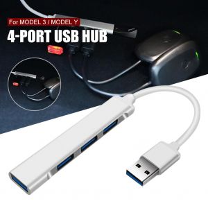 Hub 4 ports USB 3.0 haute vitesse, s&eacute;parateur de type c pour PC, accessoires d'ordinateur, Multiport pour Tesla mod&egrave;le 3 Y, accessoires de voiture - Neuf
