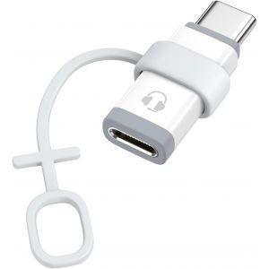 LORANKA-Adaptateur Lightning vers USB C Audio, Adaptateur USB C vers Casque Lightning Audio Compatible avec iPhone Air 17 16 15 Pro Max Plus, Pas pour Charge/Transfert de Donn&eacute;es, Blanc - Neuf