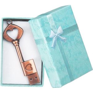 Cl&eacute; USB 64 Go R&eacute;tro M&eacute;tal USB Flash Drive Cl&eacute; en Forme de Coeur M&eacute;moire Stick avec Bo&icirc;te Cadeau - Neuf