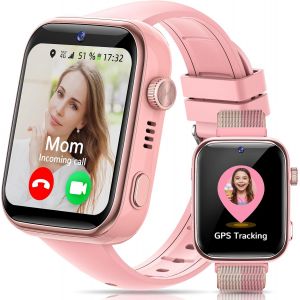4g Montre Connect&eacute;e Enfants, Montre Telephone Enfant &Eacute;cran Hd De 1,83 Pouces, Appels, Appels Vid&eacute;o, Chat Vocal, Whatsapp, Wi-Fi, Gps, Sos, &Eacute;tanche Ip68, Mode &Eacute;cole, Podom&egrave;tre, R&eacute;veil (Rose)[Z99] - Neuf