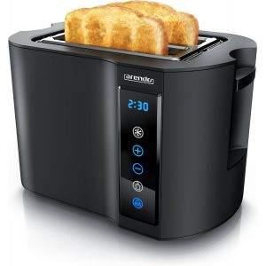 NouvelHorizonstore-Arendo - Grille-pain tactile 2 tranches inox - Panneau tactile - Affichage num&eacute;rique du temps restant - 800W - Bo&icirc;tier double paroi - Avec grille r&eacute;chauffe-viennoiseries - 7 niveau - Neuf