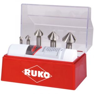 Ruko - Jeu De Fraises Coniques &agrave; Lamer Din335 C 90 Degr&eacute;s 6,3-25mm Hss-co5 Z.3 6pcs. Cassette Ku - Neuf
