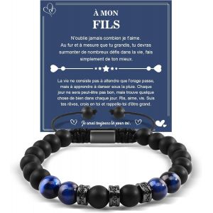 Trahoo-Bracelet Pour Mon Fils Cadeaux Pour Mon Fils De Maman Papa, Bracelet Pour Les Adolescents Garçons, Idées De Cadeaux De Noël Cadeaux D'anniversaire Cadeaux De Fin D'études Pour La Saint-Valenti - Neuf