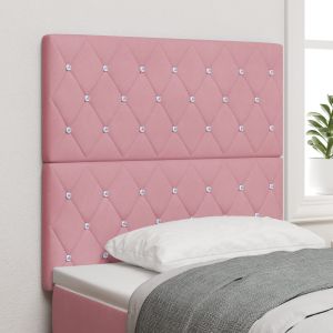 T&ecirc;te De Lit Vidaxl &Agrave; Boutons En Cristal Capitonn&eacute;s Rose 90 Cm Velours, T&ecirc;te De Lit Vidaxl &Agrave; Boutons En Cristal Capitonn&eacute;s Rose 180 Cm Velours - Neuf