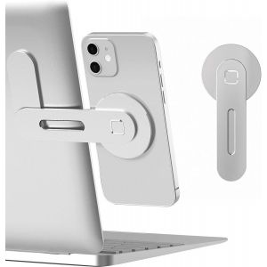 CHECARZHN--NO1-Support Magnétique Pour Ordinateur Portable, Support Latéral Réglable Pour Écran De Téléphone Pour Iphone 15 Pro /14 Plus/ 13/12/ 16, D'Extension Pliable Pour Ordinateur, Argent - Neuf