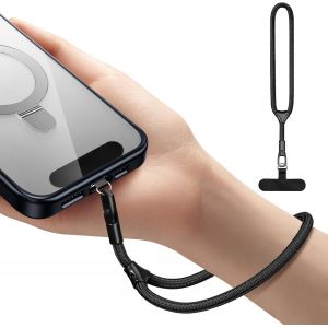 CHECARZHN--NO1-Dragonne Pour Téléphone, Lanière Universelle Ajustable Pour La Plupart Des Smartphones, Cordon Multifonctionnel Avec Attache En Acier Inoxydable, Noir - Neuf