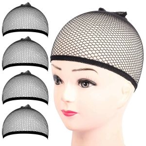 Bonnet De Perruque,4pcs Noir Maille Perruque Bonnet Net,Fin Fermée Cheveux Maille Filet Bonnets De Perruque,Chapeaux De Tissage De Doublure Pour Femme - Neuf