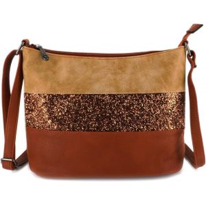 KALANKA-- Sac Bandouli&egrave;re Femme Paillettes El&eacute;gant - Sacoche Port&eacute; Epaule Tendance Multicolore Souple - Besace Sac Soir&eacute;e Mariage Strass Brillant L&eacute;ger - Chic Mode - Neuf