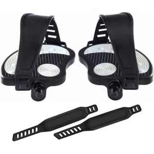 Subzonal-P&eacute;dales De V&eacute;lo D'appartement 9/16"" Avec Sangles R&eacute;glables, Compatibles Avec V&eacute;lo De Spinning, Stepper Et V&eacute;lo D'int&eacute;rieur, Noires - Neuf