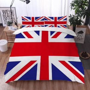 Housse De Couette X Drapeau Britannique, D Imprim&iquest;&iquest;E Microfibre Parure De Lit Drapeau Britannique Housse De Couettes Personne Avec X Taie D'oreiller X Cm - Neuf