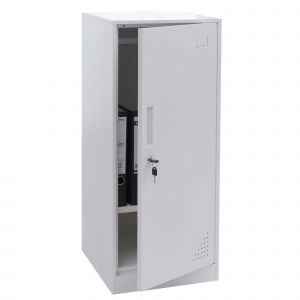 Casier HWC-P63, casier coffre-fort armoire &agrave; casiers porte tringle &agrave; v&ecirc;tements, 90 x 38 x 45 cm acierblanc - Neuf