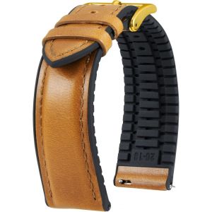 Eryi-Bracelet Montre En Cuir 22mm 21mm 20mm 19mm 18mm 16mm 14mm Cuir Ciré À L'huile Et Silicone Hybrid Bracelets De Montre À Dégagement Rapide Pour Homme Femme 6 Couleurs - Neuf