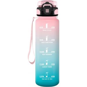 Eryi-Gourde Sport, 500ml Étanche & Réutilisable, Gourde Enfant, Motivation Avec Filtre Gourde, Bouteille, Bouteille D'eau, Pour Gym, Enfant, École, Bureau, Yoga - Neuf