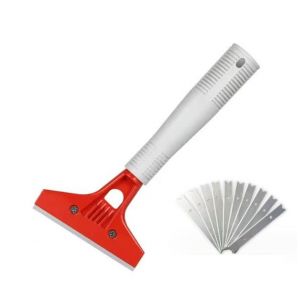 L'industrie Grattoir Avec 10 Lames, Plancha Grattoir Pour Le Papier Peint, Verre De Grattoirs, De La Colle, De La Fenêtre De La Tuile, De Voiture, Miroir, Service De Nettoyage, Rouge - Neuf