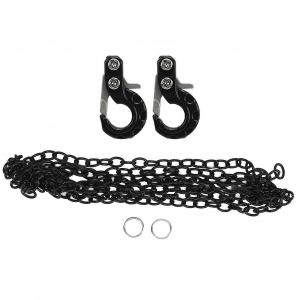 2024-2Pcs Crochet de remorque RC en alliage d'aluminium résistant à la corrosion Chaîne de remorque RC pour SCX10 1/10 modèle de voiture noir - Neuf