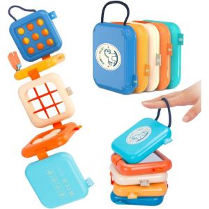 KAL-Busy Activity Cube, 8 En 1 Jouet Montessori 1 An, Busy Board Montessori Pour B&eacute;b&eacute;, Jeux Voiture Enfant Voyage, Jouet Sensoriel, Cube D'Activit&eacute; B&eacute;b&eacute;, Cadeau Pour Enfants Gar&ccedil;on Fille 1 2 3 Ans - Neuf