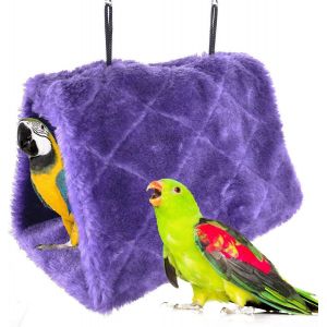 (19*13*10cm¿Violet)¿Perroquet Nid D'oiseau Animal Nid D'hiver Hiver Chaud Hamac Cabane Pendaison De Peluche Suspendu Cage Verser Parrot - Neuf