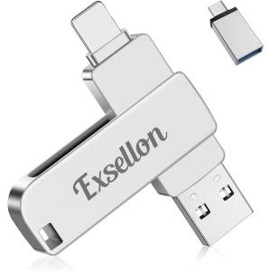 128GB USB Flash Drive for Phone/Pad/Android/PC/Tablet/Mac,USB Phone Storage,External Memory for Recording More Photos and Videos - Neuf