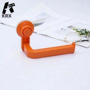 Porte-Papier Mural Sans Poinçonnage,Porte-Rouleau De Papier Mural,Ventouse,Rouleau De Papier,Rouleau De Papier De Salle De Bains.Orange. - Neuf