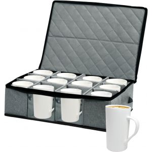 Eryi-Boîte De Rangement Pour Tasses À Café, Récipient De Rangement Pour Tasses À Café Et Tasses À Thé, Garde - Manger Avec Cloison, Poignée, Assiettes Empilables, Tasses, Porte ¿ Couverts - Neuf