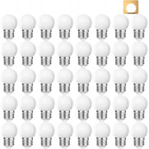 20 pièces LED E27 1W, E27 vis culot 1W LED ampoule Globe lampe pour décoration de fête de vacances,lampe LED pour guirlande lumineuse, AC 220V,Blanc chaud 2700K - Neuf