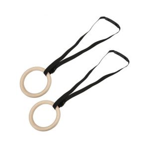 Anneaux De Gymnastique Réglables En Bois De Qualité Supérieure - Capacité De 150 Kg Pour Un Entraînement Complet Du Corps, Bois De Bouleau Durable Avec Sangles Personnalisables - Neuf