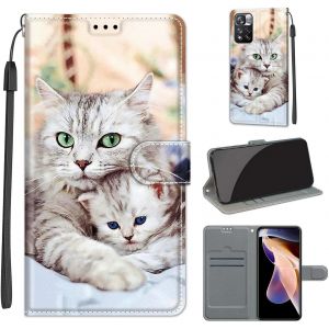 Housse Portefeuille Magnétique en Cuir PU pour Xiaomi Redmi Note 11 Pro 5G / Note 11 Pro+ 5G - Coque TPU Antichoc, 2 Emplacements Cartes & Support - Neuf