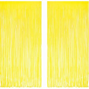 Sjzg-Rideaux M&eacute;tallique Jaune Pur - Serpentins Rideau Anniversaire Frange F&ecirc;te D&eacute;coration Pour Citron F&ecirc;te D&eacute;corations D'anniversaire - Neuf