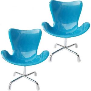 2 Pcs Bleu Chaise De Jardin 1 :6 &Eacute;chelle Maison De Poup&eacute;e Miniature Chaise En Plastique Miniature Chaise Maison De Poup&eacute;e DIY Mini Chaises Simulation Color&eacute; Fauteuil Dossier Sw - Neuf