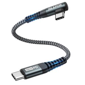 Câble Usb C Vers Usb C Court 90 Degrés 30cm,Cordon Type C 100w Cable Type C Angle Droit Charge Rapide Compatible Avec Iphone 16/15 Pro Max,Samsung Galaxy S23,Pad Pro,Air,Huawei P40,Pixel - Neuf