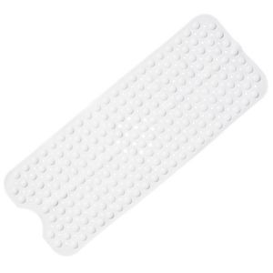 Tapis de bain antidérapant (100 x 40 cm, blanc), extra long, lavable en machine, anti-moisissure avec 200 ventouses - Neuf