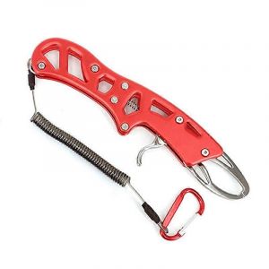 Poisson L&egrave;vre Pince Alliage D'aluminium Op&eacute;ration D'une Main Contr&ocirc;le Facile Portable P&ecirc;che L&egrave;vre Attrape-L&egrave;vre Rouge - Neuf