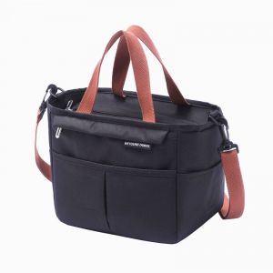 (noir) Sac à déjeuner isotherme 5 mm pour femme, sac isotherme tendance, sac réutilisable, tissu Oxford mat, étanche, pliable, facile à nettoyer, pour le travail, le déjeuner, le pique-nique - Neuf