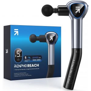 Pistolet De Massage Musculaire Avec Poign&eacute;e Amovible, Reach Massage Gun, 5 Vitesses, 4 T&ecirc;tes De Massage, 2 En 1 Masseur De Tissus Profonds &Agrave; Main - Neuf