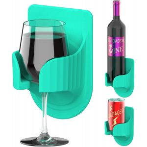 Vert - Porte-Verre À Vin, Porte-Boisson, Porte-Gobelet Mural En Silicone Pour Salle De Bain/Caravane/Camion, Bière/Vin/Cadeau D'anniversaire - Neuf