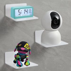 CAUC-&Eacute;tag&egrave;re Murale 10cm, Lot de 3 &Eacute;tag&egrave;res Murales en Acrylique Clair, &Eacute;tag&egrave;res Flottantes pour Disques Vinyles avec adh&eacute;sif Transparent pour Chambre Salon de Bain Cuisine, Blanc - Neuf