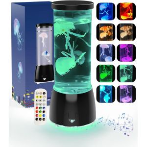 Lampe Méduse,Lampe À Méduses Avec Musique,Haut-Parleur Bluetooth Et Bruit Blanc,Lampe Meduse Lumière D'ambiance Sensorielle À Couleurs Changeantes Rvb Pour Se Détendre - Neuf