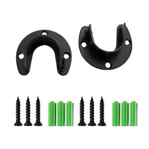 2 supports de tringle &agrave; v&ecirc;tements en acier inoxydable avec vis - Neuf