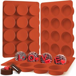 Jexnovashop-Moule Silicone Rond Pour P&acirc;tisserie, Mini Cake, G&acirc;teau, Tartelette, Cupcakes, Muffins, Cheesecake, Brownie, Chocolat - Forme Cylindrique - Neuf