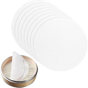 AYUHR-12 Pièces Tapis de Cuisson à Vapeur, Cuisson Vapeur en Silicone, Silicone Steamer Pan Net, Cuisson Vapeur Tapis de Cuisson pour Le Riz, Les Boulettes, Les Petits Pains - Neuf