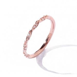 Bague Tendance En Cuivre Et Strass Pour Femme (Or Rose N¡Ã 7) - Neuf
