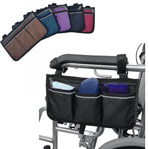 Sac Pour Fauteuil Roulant Avec Poches,Sac Latéral D'accoudoir Étanche Universel,Sac De Rangement Latéral Pour Fauteuil Roulant,Pochette D'accoudoir,1pcd- - Neuf