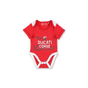 Body Bébé Ducati Corse - Cartoon Logo Moto Gp Officiel Rouge - Neuf